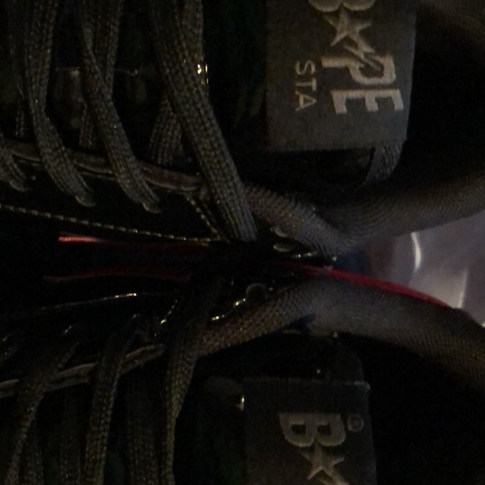 Bape Black and Red Sneakers for Men